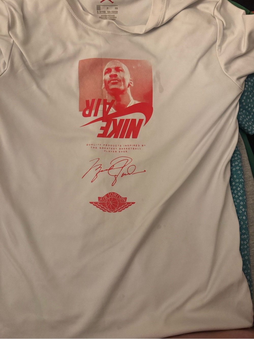 Jordan Kids White Short Sleeve Tee with Red Graphic